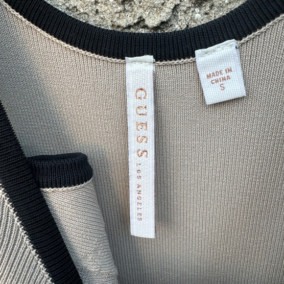 Guess Striped Tan and Black Skater Dress sz S - Picture 2 of 5